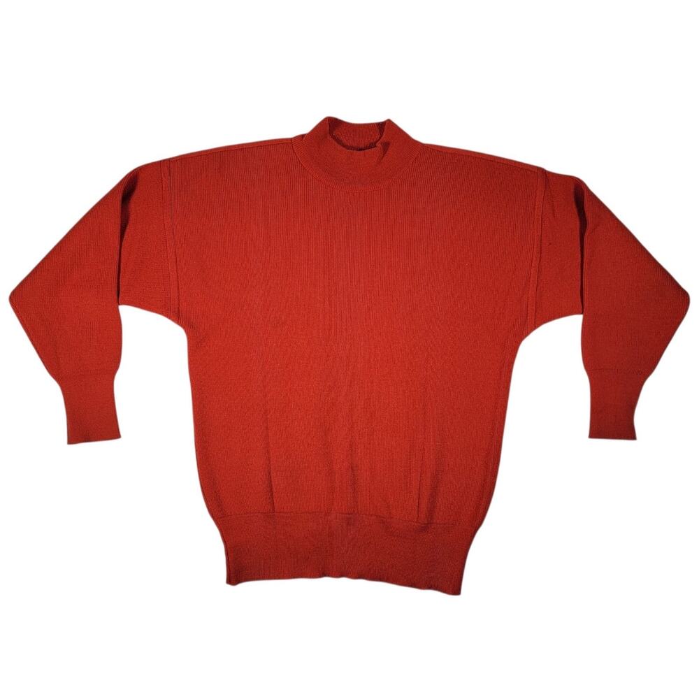 Vintage Wendi Wool Sweater Red Mock Neck Made in West Germany Mens 40 Retro